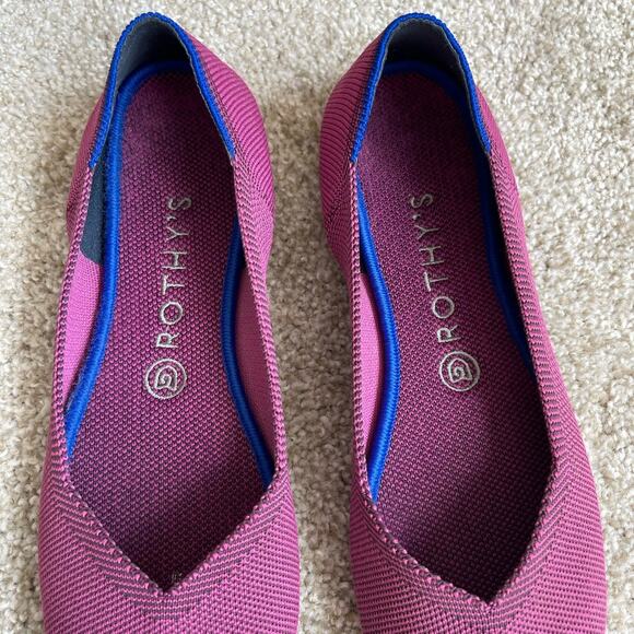 Rothy's The Flat Size 8.5 Purple Slip On Shoes Comfort Ballet Flats - Picture 3 of 10